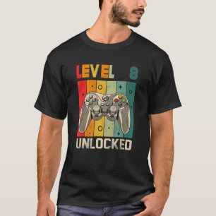 8th Birthday Level 8 Unlockd Video Games Gaming 1 T-Shirt
