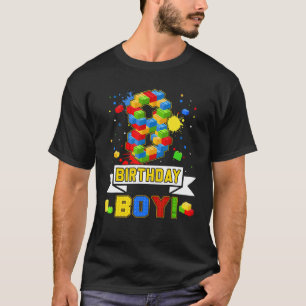 8th Birthday Master Builder 8 Years Old Block Buil T-Shirt