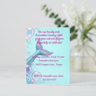 8th Birthday Mermaid Birthday Party digital Invitation