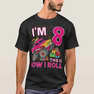 8th Birthday Monster Truck Party Gift 8 Year Old G T-Shirt