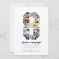 8th Birthday Number 8 Custom Photo Collage