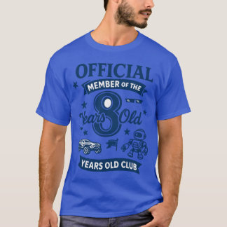 8th Birthday Old Club Robot Car Design family T-Shirt