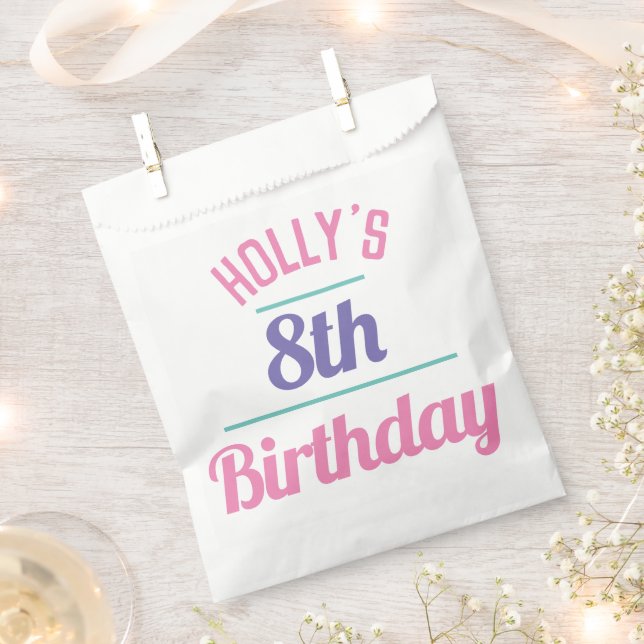 8th Birthday Party Candy Bag (Clipped)