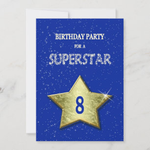 8th Birthday Party for a Superstar Invitation
