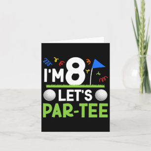 8th Birthday Party Golf Boy Eight Year Old Golfer Card