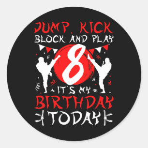 8th Birthday Party Karate 8 Year Old Karate Birthd Classic Round Sticker