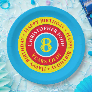 8th Birthday Party Paper Plates