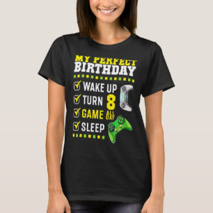 8th Birthday Party Perfect For Gamer 8 Years Old B T-Shirt