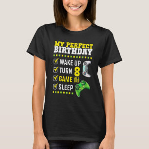 8th Birthday Party Perfect For Gamer 8 Years Old B T-Shirt