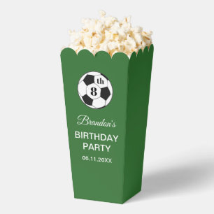 8th Birthday Party Soccer Green Boys Sports Favour Box