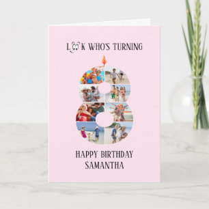8th Birthday Photo Card