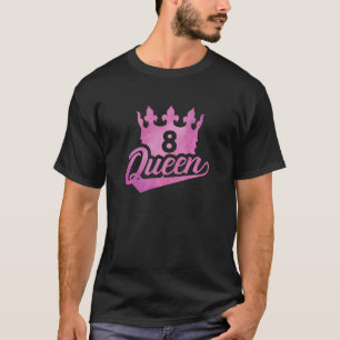 8th Birthday Queen Girls Happy Birthday Party  Cro T-Shirt