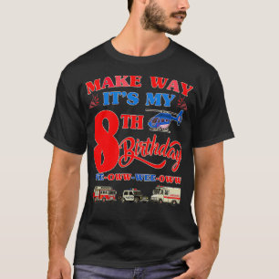8th birthday Rescue Vehicles Birthday theme 8 year T-Shirt