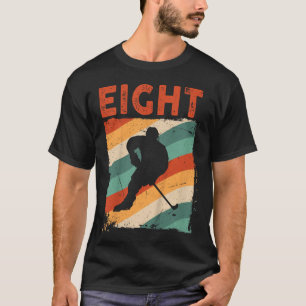 8th Birthday Retro Ice Hockey 8 Years Old Boy Girl T-Shirt