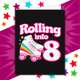 8th Birthday Roller Skating 8 Years Old Skate Card