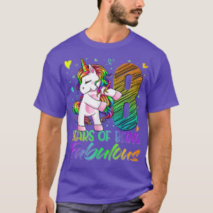 8th Birthday Shirt 8 Year Old Girl Flossing Unicor