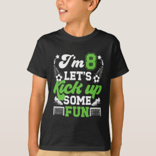 8th Birthday Soccer Boy Eight Year Old Soccer Play T-Shirt