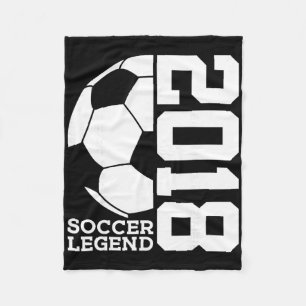 8th Birthday Soccer Legend 2018 Fleece Blanket