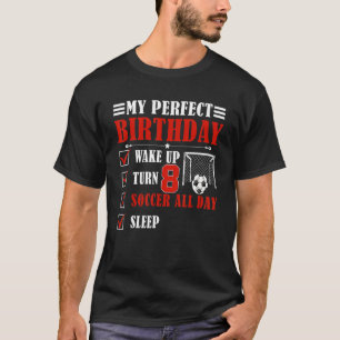 8th Birthday Soccer Player Boy Eight Year Old Vint T-Shirt
