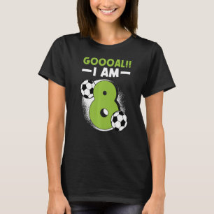 8th Birthday Soccer Themed Birthday Party 8 Years  T-Shirt