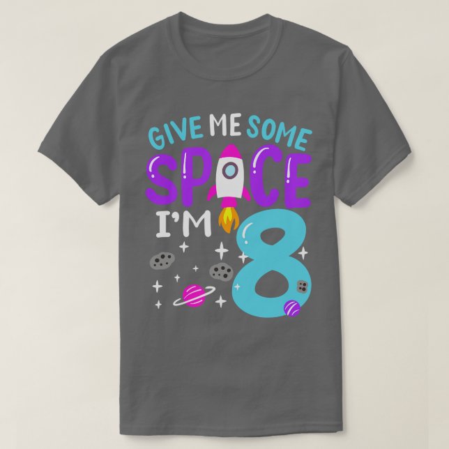 8th Birthday Space Rocket T-Shirt (Design Front)