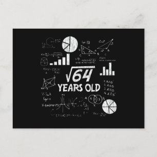 8th Birthday Square Root of 64 - 8 Years Old Bday Postcard
