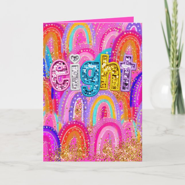 8th Birthday Thank You Card (Front)