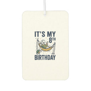 8th Birthday Turtle Hammock Vintage Engraving Desi Car Air Freshener