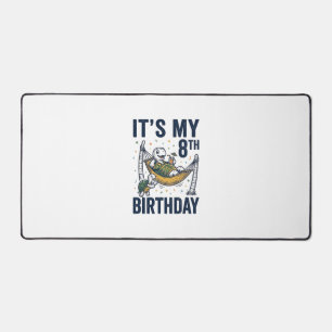 8th Birthday Turtle Hammock Vintage Engraving Desi Desk Mat