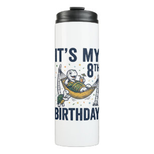 8th Birthday Turtle Hammock Vintage Engraving Desi Thermal Tumbler