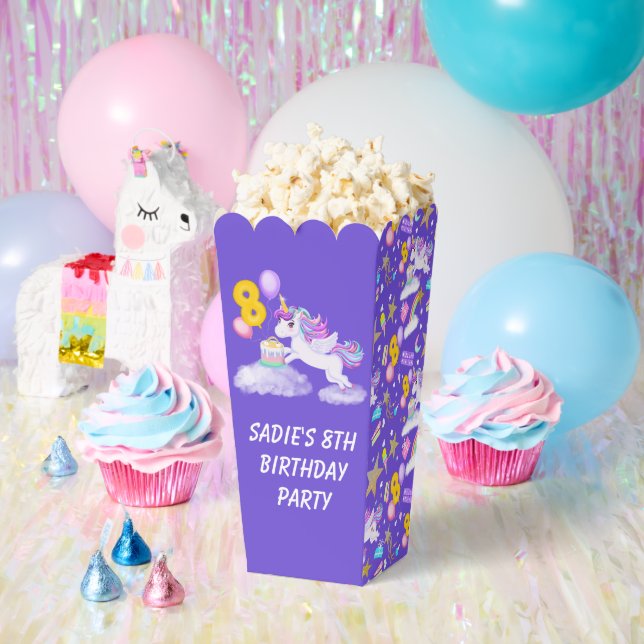8th Birthday Unicorn with Cake Favour Box (Party)
