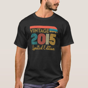 8th Birthday Vintage 2015 8 Years Old T-Shirt