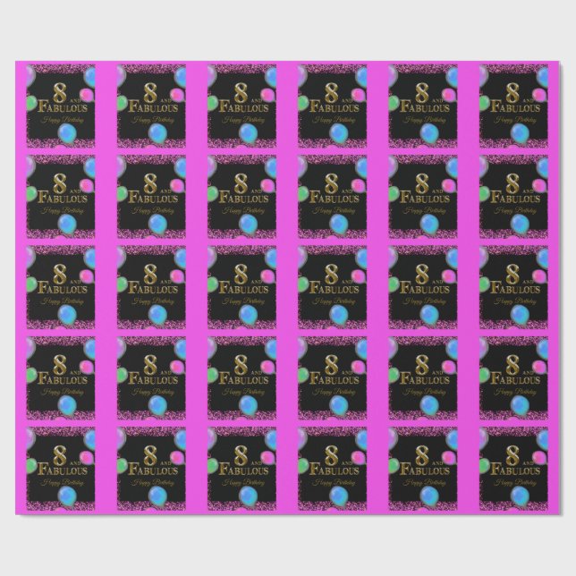 8th  Birthday  Wrapping Paper (Flat)