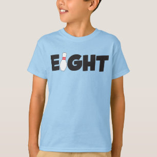 8th Bowling Birthday T-Shirt Kids Age Eight