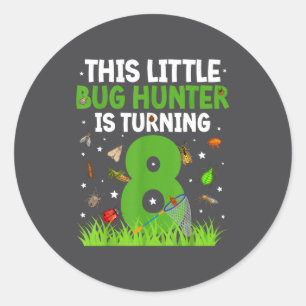 8th Bug Birthday Party Eight Year Old Bugs Birthda Classic Round Sticker