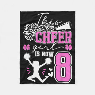 8th Cheer Birthday Party 8 Year Old Cheerleader  Fleece Blanket