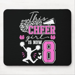8th Cheer Birthday Party 8 Year Old Cheerleader Mouse Pad