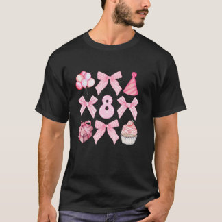 8th Coquette Birthday Party Eight Year Old Girl Co T-Shirt