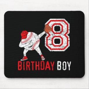 8th Eighth Birthday Gift Tee 8th Baseball Born 201 Mouse Pad
