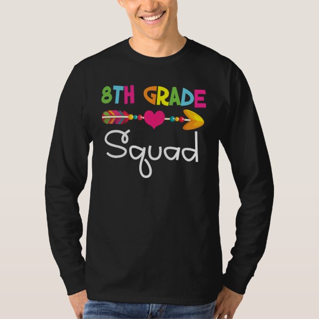 8th Eighth Grade Squad Back To School Teacher Stud T-Shirt (Front)