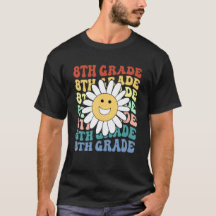 8th Eighth Grade Teacher Back To School Retro Sunf T-Shirt