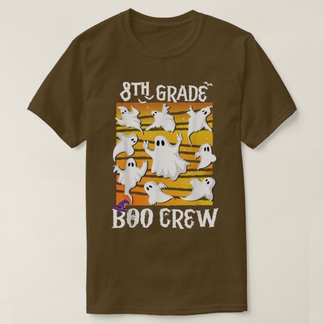8th Grade Boo Crew Teacher Student Team Spooky Bab T-Shirt (Design Front)