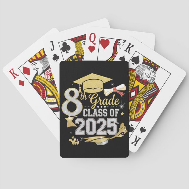 8th Grade Class Of 2025 Graduate Graduation Playing Cards (Back)