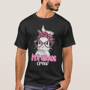 8th Grade Crew Leopard Glasses Bunny Face Easter M T-Shirt