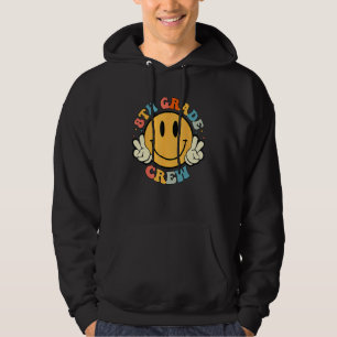 8th Grade Crew Smile Face Groovy Student Back To S Hoodie