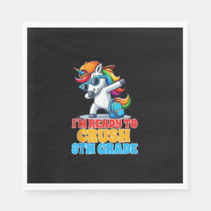 8th Grade Dabbing Unicorn I'm Ready To Crush Eight Napkin