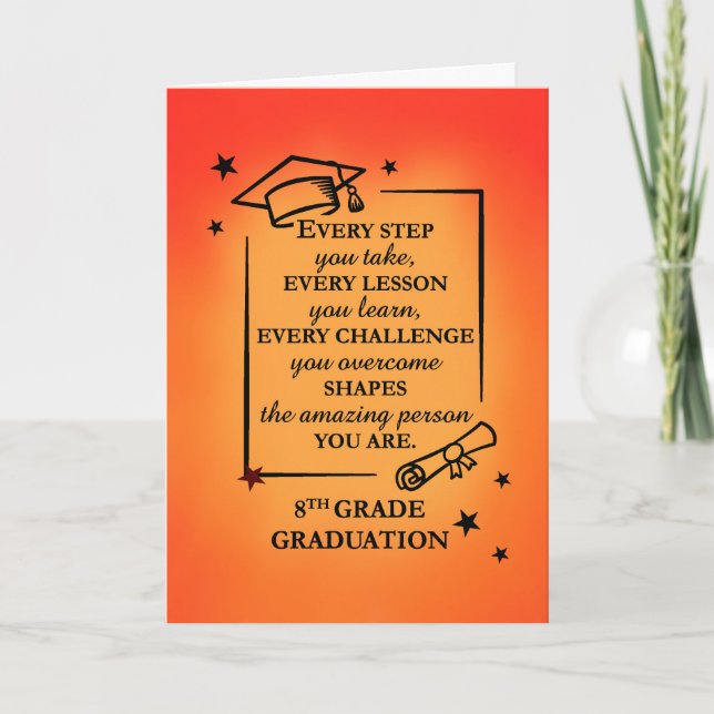 8th Grade Graduate Inspirational Quote Sunrise Card (Front)
