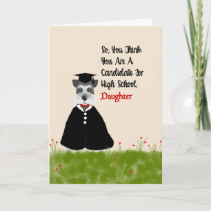 8th Grade Graduation Card for Daughter with Dog