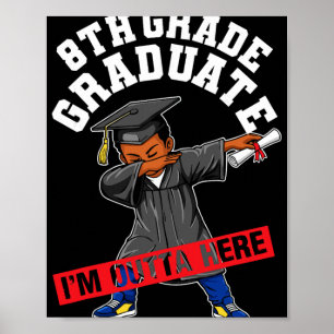 8th Grade Graduation Cl Of 2026 Dab Black Boy Grad Poster