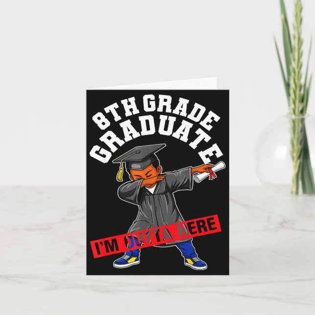 8th grade graduation class of 2026 dab black boy card (Front)
